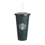 HITAM Starbucks Glass Reusable Black/Transparent Plastic Drinking Bottle With Straw Lid Black Glass 700ML Tumbler Starbucks Transparent Cold Water Cup Starbucks Reusable Cup