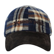Peak Tartan Checked Leather Brim Adjustable Classic Hat Cap, snow peak