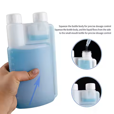 500+25ml HDPE Plastic Graduated Storage Bottles With Lids For Liquid Soap Shampoo Cleaner Lab Chemic