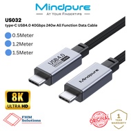 MINDPURE US032 USB4 40Gbps Gen3 Type-C Cable Gen 3 8K@60Hz 100W PD