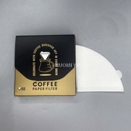 Others - V型咖啡過濾紙 - 咖啡濾紙 咖啡濾網 滴漏式手沖咖啡粉過濾紙 一次性扇形V60濾袋-白色：錐形V02大號（100片)(新款紙盒)