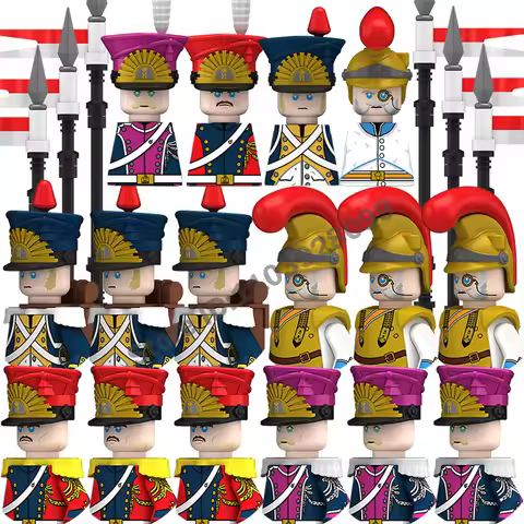 New Napoleonic Wars Figures Building Blocks Dutch Polish French Cavalry British Spain Italy Soldiers