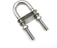 Marine 316 Stainless Steel Boat Bow Eye Tie Down U Bolt with Plate and Nuts (3/8")