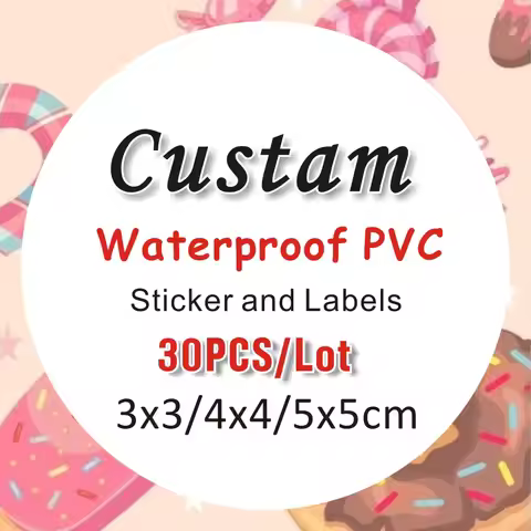 Waterproof Sticker Custom Logo Wedding Birthday Gift Box Sticker Design Custom Size Sticker