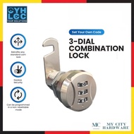 CYH 30mm 3-Digit Combination Cam Lock 3-Dial Numeric Cam Lock for Cabinet, Mailbox, Drawer, Locker