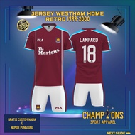 Custom Fantasy Football Jersey W3STT H4M H0M3 R3TR0 1999-2000 – Full Printing Dryfit Milano | Name &