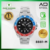 Evergarden AD-STEEL 8881M Men Casual Luxury Waterproof Quartz Luminous Stainless Steel Watch Color :
