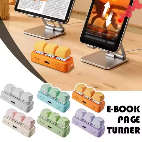 Ebook Page Turner Bluetooth Remote Control Hot Swappable Switches RGB Lighting Lightweight Portable 
