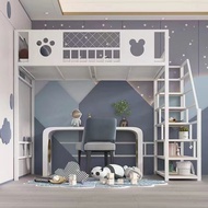 New wrought iron loft bed multifunctional loft bed simple and space-saving small apartment bed under
