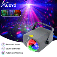 Auoyo Dj Disco Light Stage LED Laser Light Party Home Discoball Lamps Disco Ball Lights Projection Ambient Lamp Sound Activated LED Strobe Light with Remote Control Stage Strobe Effects for Home Pub Parties