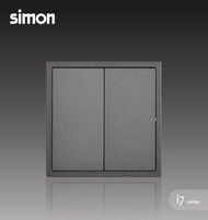 Simon i7 Series 2 Gang 1 Way Switch - Graphite Black