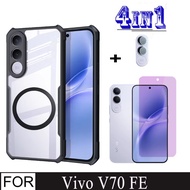 4In1 Vivo V70 FE With Magnetic Wireless Charging Sticker Shockproof Phone Case for Vivo X200 FE V70 