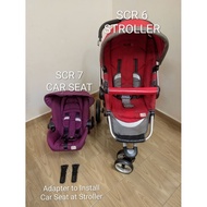 Sweet Cherry Stroller SCR6 and Car Seat SCR7 (Preloved)