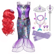 ZZOOI Disney Girl Princess Little Mermaid Ariel Dress Kids Cosplay Costume Children Carnival Birthda