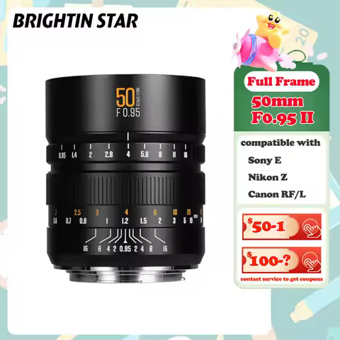 Brightin Star 50mm F0.95 II Full Frame Portrait Lens Manual Focus Large Aperture Camera Lens for Son