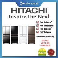 HITACHI R-WXC620KS 474L CRYSTAL BLACK/MIRROR/WHITE/UMBER REFRIGERATOR