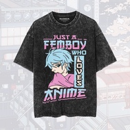Madman T-Shirt Anime Oversize Washed FEMBOY "WHO LOVES" | Wo-ai-02