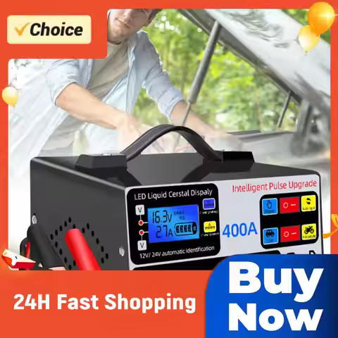 400A Car Battery Charger Five-Stage Battery High Power Fast Charger Intelligent Pulse Repair Charger