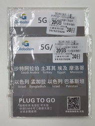 Globalsim 5G/4G Travel SIM Card 20GB 30 Days 沙特阿拉伯 土耳其 埃及 摩洛哥 以色列 孟加拉國 以色列 巴基斯坦 通用無限上網卡