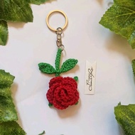 GANTUNGAN ROSE keychain. ROSE crochet knitted keychain crochet keychain