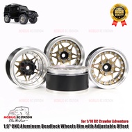 Upgrade Part 1.9" CNC Aluminum Beadlock Wheels Rim with Adjustable Offset for 1/10 RC Crawler Advent