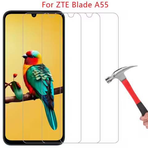 screen protector tempered glass for zte blade a55 phone case on bladea55 a 55 55a a55case back cover