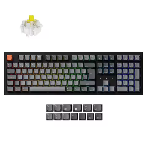 Keychron K10 Max FR-ISO Layout QMK Wireless Custom Mechanical Keyboard RGB Backlight Shine-Through K
