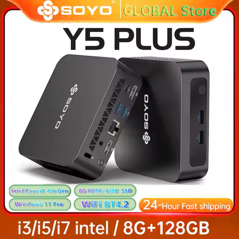 SOYO Mini PC Y5AIR Intel i3 i5 i7 4th Gen CPU 8G RAM 128G ROM HD*2 USB3.0 M.2 Win11Pro/Win 10 Deskto