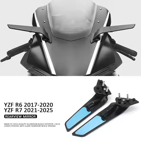 Motorcycle Rearview Mirror Stealth Sport Winglet Mirrors For Yamaha YZF-R6 YZF R6 2017-2020 YZF-R7 Y