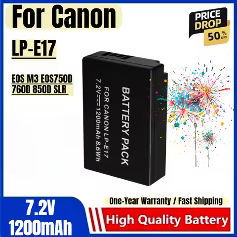 LP-E17 Battery 7.2V 1200mAh Rechargeable Batteries and Chargers for Canon EOS M3 EOS750D 760D 850D S