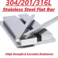 1PC-304 Stainless Steel Flat Bar 304 /201/316L Stainless Steel Square Bar Flat Steel Bar Solid Small