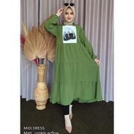 Naura Midi Dres Sablon