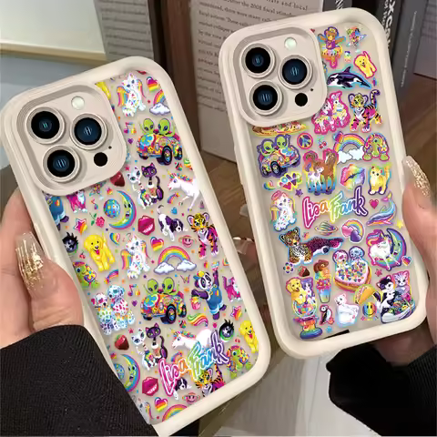 Color Lisa Frank Label Matte Case For iPhone 16 16E 15 14 13 12 11 Pro Max X XS X S Max XR SE 2020 S