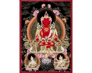 手繪傳統無量壽佛唐卡藝術