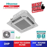 [FREE SHIPPING] Hisense R32 Ceiling Cassette Aircond / Air Conditioner AUC20QFGS / AUC25QFGS / AUC35QFGS / AUC50QFGS
