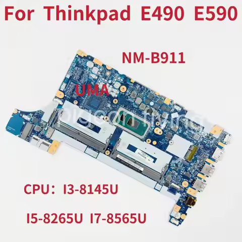 NM-B911 Mainboard For Lenovo ThinkPad E490 E590 Laptop Motherboard With i3 i5 i7-8Th Gen CPU FRU:5B2