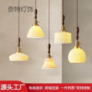 Chandelier Dining Table Lamp Brass Restaurant Walnut Three Heads Modern Creative Chandelier Simple N