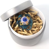 DND Dice with Metal Case, Byhoo Red Eye D20 Dice of Dungeons and Dragons, DND Bloodshot Eyeball Dice