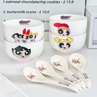 Cute Powerpuff Girls 2025 New Style Ceramic Rice Bowl Personal Ceramic Tableware Specially Beautiful