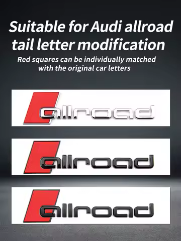 Suitable for Audi A4 A6 allroad car tail letter logo travel version BK C8 car logo 3D decorative sti