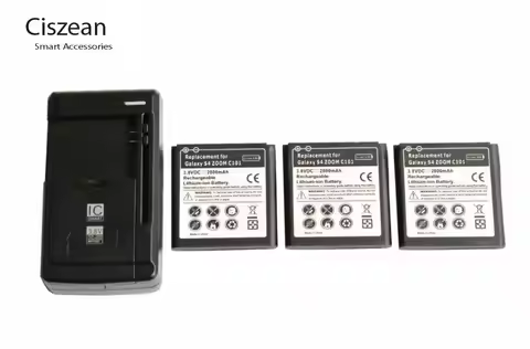 3x 2800mAh B740AC/K/E/U Replacement Battery + Wall Charger For Samsung Galaxy S4 Zoom C101 C1010 C10