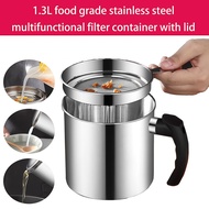 Stainless Steel Oil Filter Cup with Filter Mesh Back Oil Cup Separate Oil Residue Oil Tank