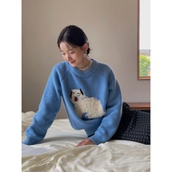 [ENFP Plush Puppy] Ge Ming Korean Style Three-Dimensional Bow Sweater Winter Sweater Top Women J281B
