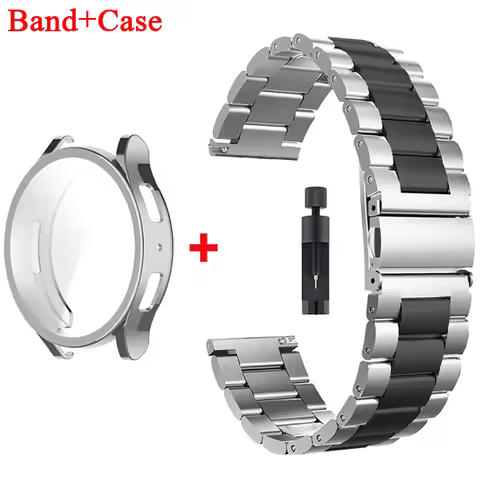 Band+Case for Samsung Galaxy Watch 6 5 4 44mm 40mm Classic 46mm 42mm Stainless Steel Bracelet Galaxy