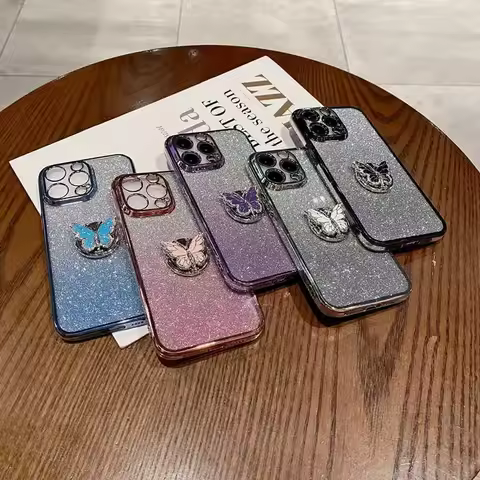 3D Butterfly Ring Phone Case For Samsung Galaxy Note 8 9 10 20 S25 S24 S23 S22 S21 S20 FE Ultra S10 