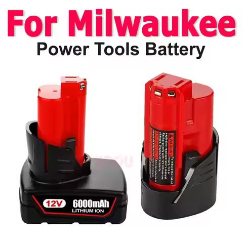 12V Battery 3Ah 6Ah Rechargeable Battery For Milwaukee M12 XC Cordless Power Tools 48-11-2402 48-11-