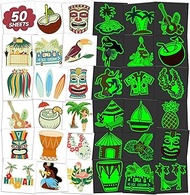 EMOME Luminous Beach Luau Pool Summer Party Decorations, 50 Individually Wrapped Sheets Glow Beach T