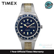 [Official Warranty] Timex TMTW2V18400U9 Men's Q Timex Reissue Blue Stainless Steel Watch