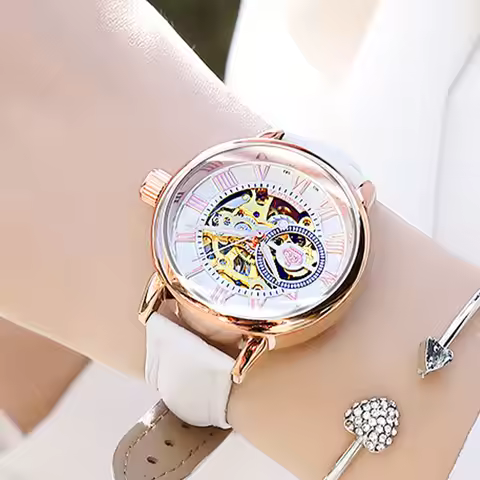 MG ORKINA Luxury Design Automatic Mechanical Watches Women Waterproof Ladies Skeleton Wristwatches M