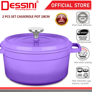 DESSINI ITALY iNM-28 Die Cast Aluminium Non Stick Casserole Pot Bowl Deep Fry Pan Cookware Tool PERI